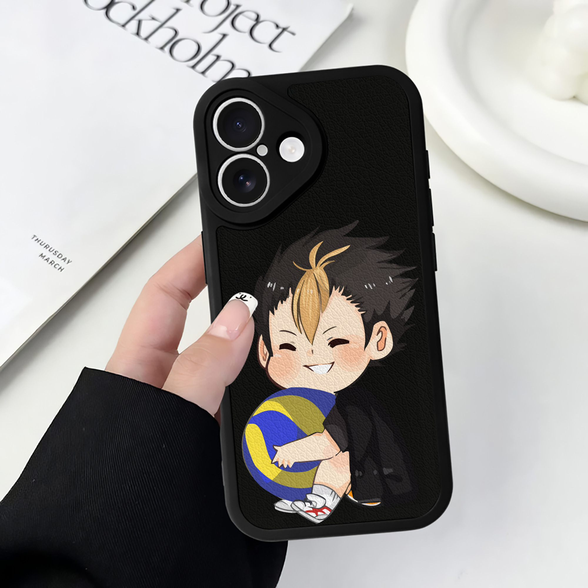 （画像用） ハイキュー!! Haikyu!! 【iPhone 16シリーズ対応】シリコンスマホケース（レザー調） 材質：シリコン